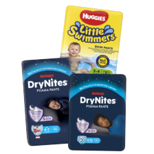 Huggies drynites en little swimmer